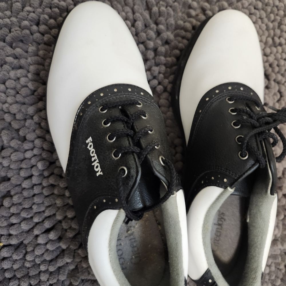 Footjoy GreenJoys Black White Ladies 7.5 Model 48753 - Picture 4 of 4